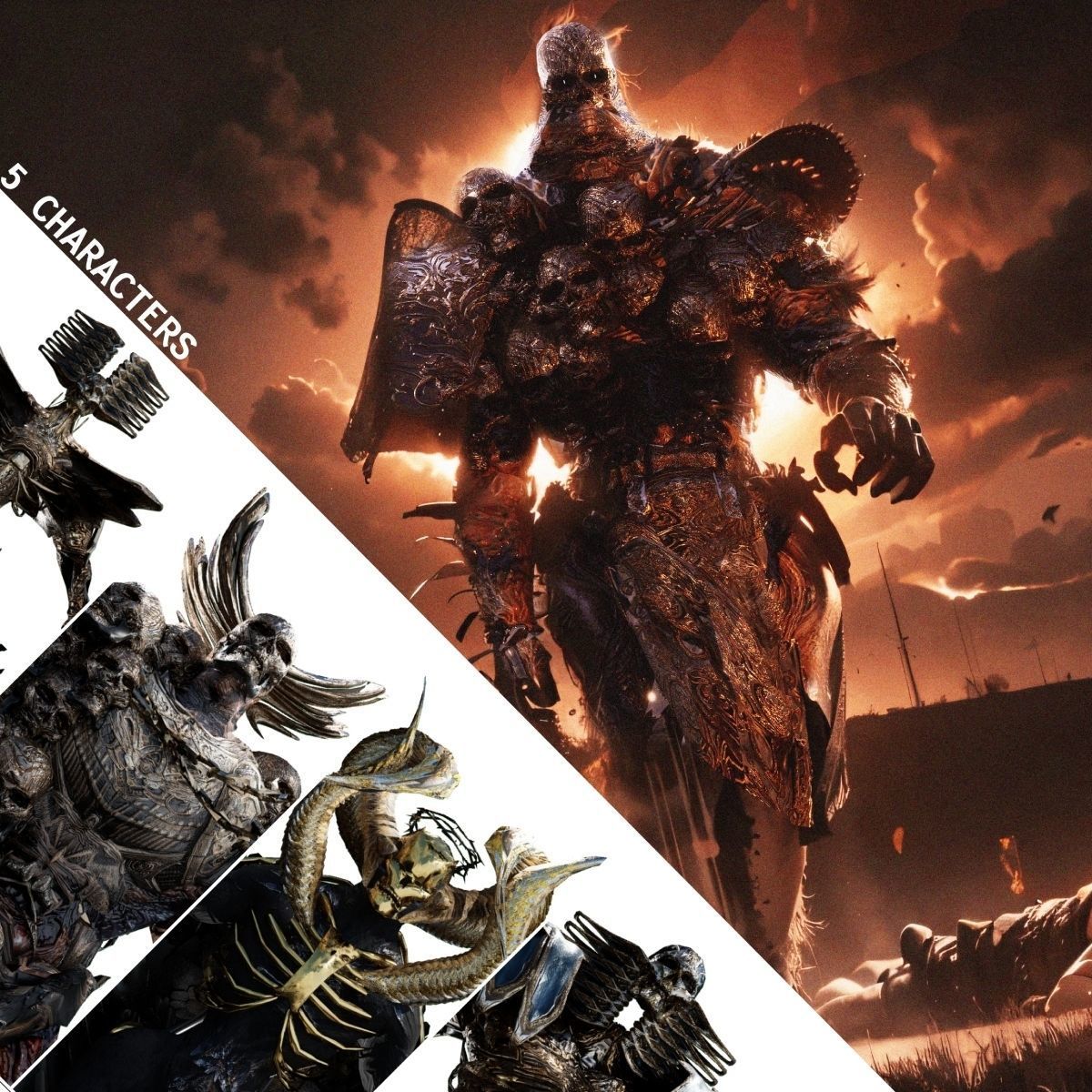 Skull Kings Souls Pack 4 Low-poly 3D model_6