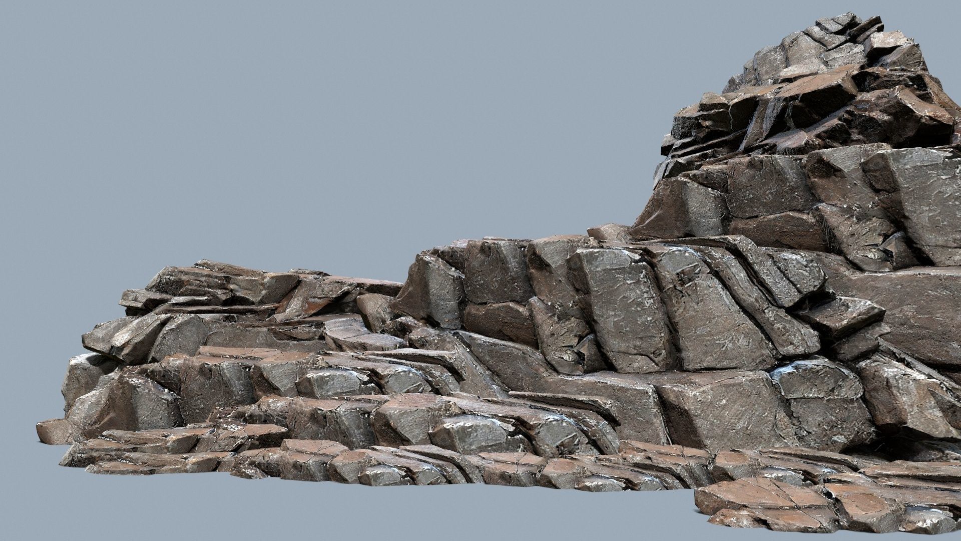 desert rocks Low-poly 3D model_1