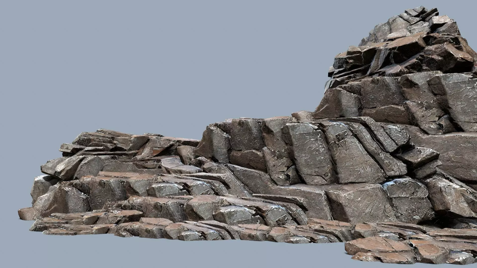 desert rocks Low-poly 3D model_0