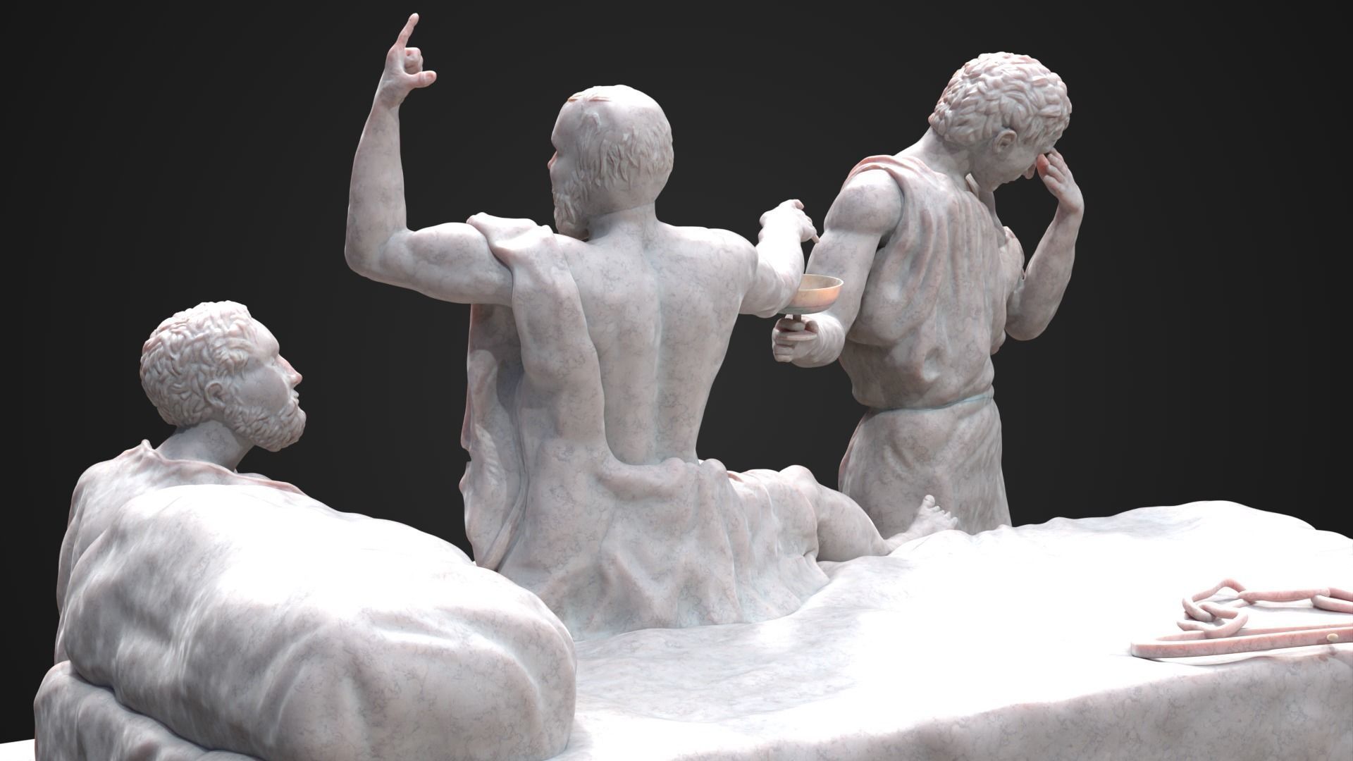 The Death of Socrates - Hand Sculpture 3D Print 3D print model_6