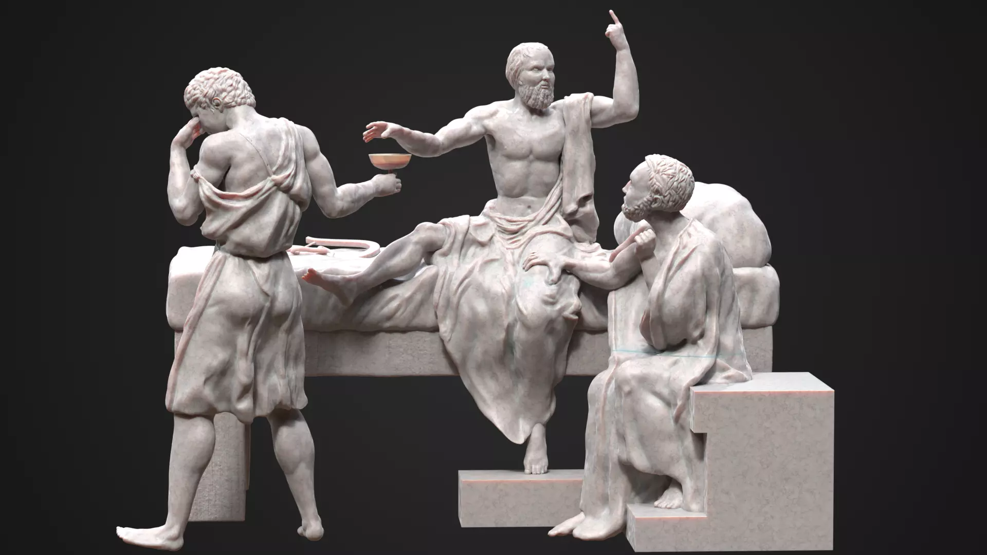 The Death of Socrates - Hand Sculpture 3D Print 3D print model_0