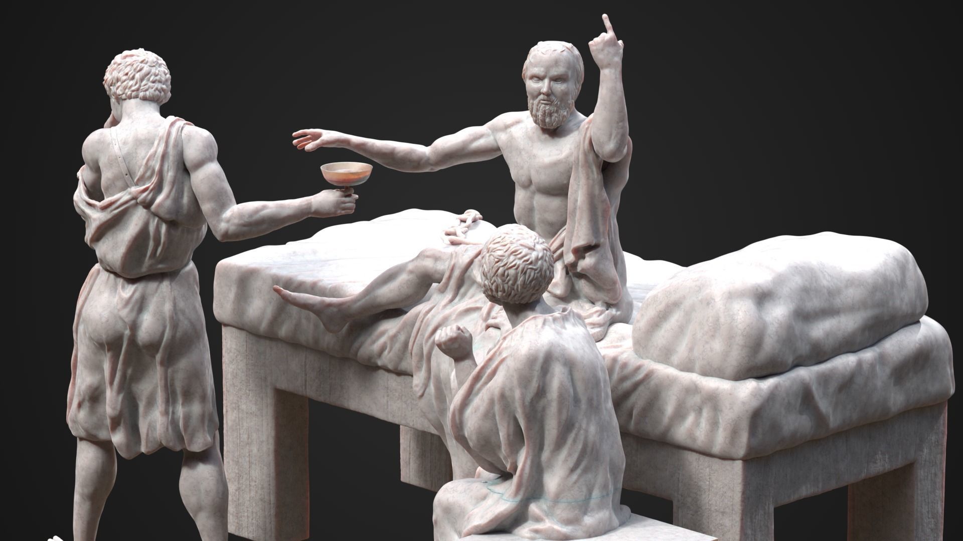 The Death of Socrates - Hand Sculpture 3D Print 3D print model_2