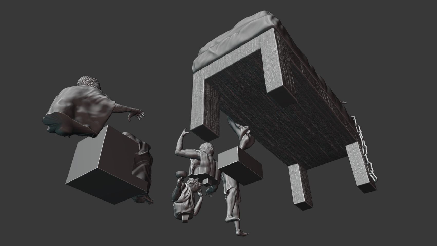 The Death of Socrates - Hand Sculpture 3D Print 3D print model_8