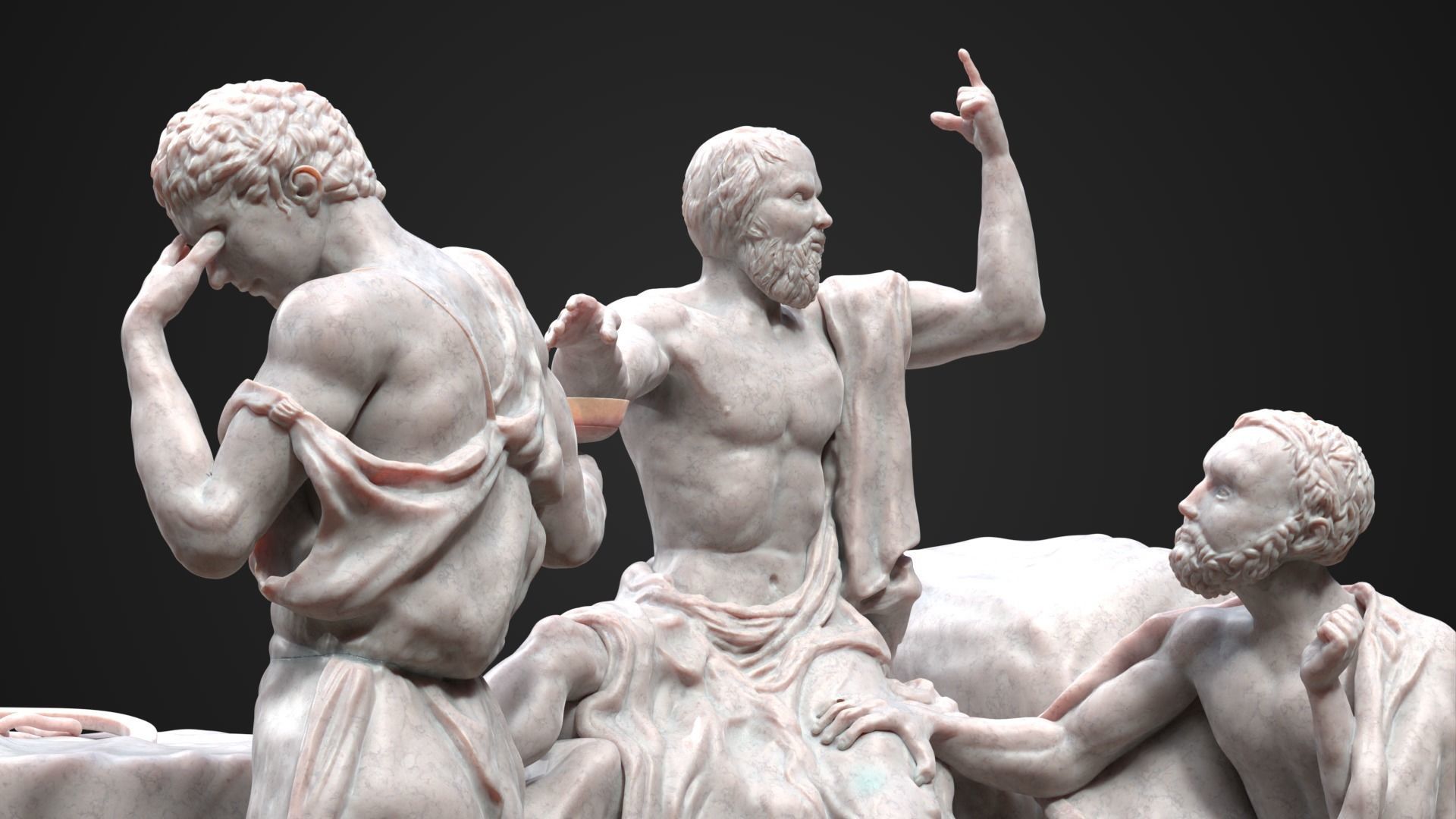 The Death of Socrates - Hand Sculpture 3D Print 3D print model_5