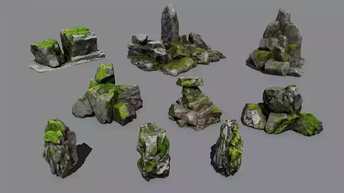 mossy rocks
