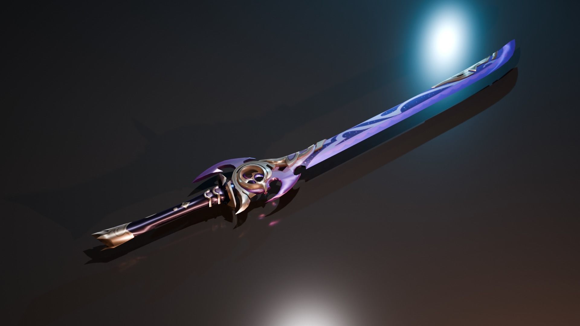 3D Low Poly Fantasy Sword Model 3D model_1