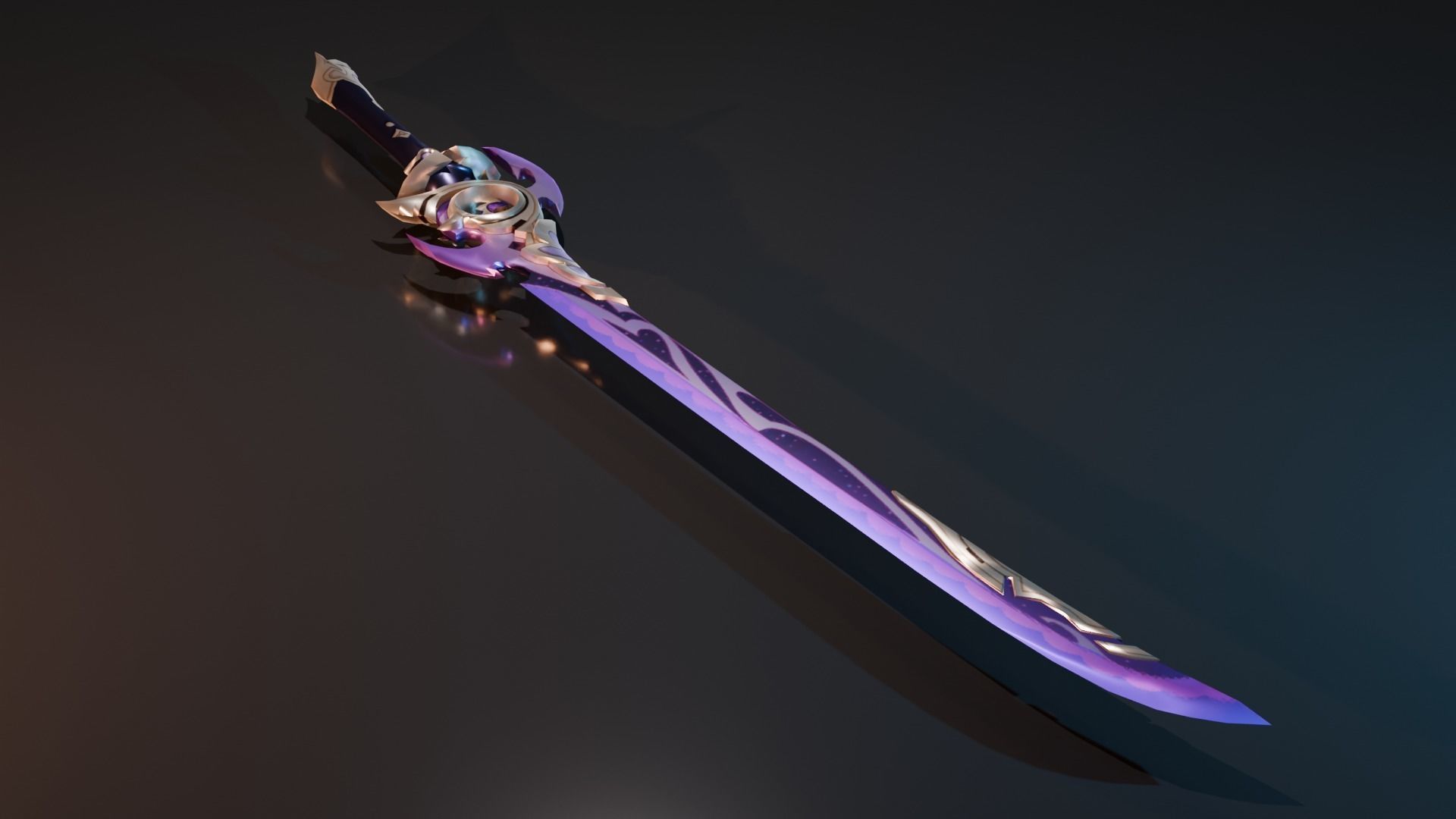 3D Low Poly Fantasy Sword Model 3D model_4
