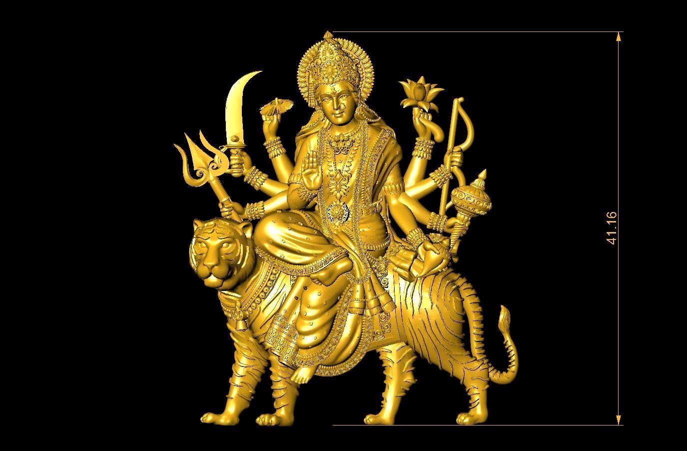 Santoshi statue 3D print model_3