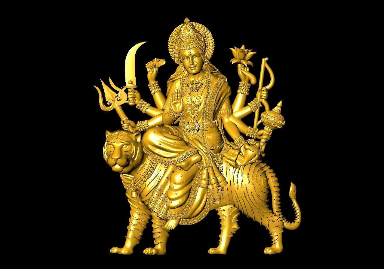 Santoshi statue 3D print model_2