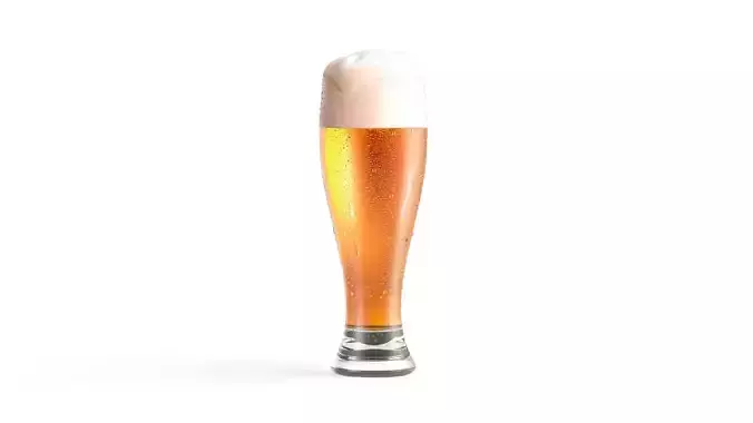 Beer Glass 450 ml - tulip drinking glas with foam and drops