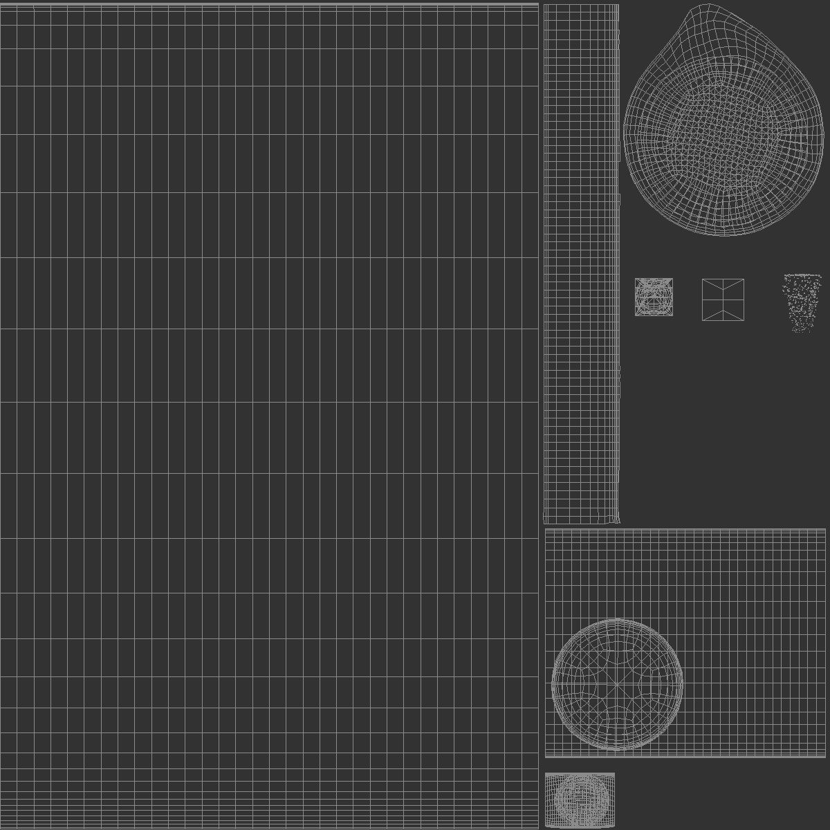 Beer Glass 450 ml - tulip drinking glas with foam and drops 3D model_5