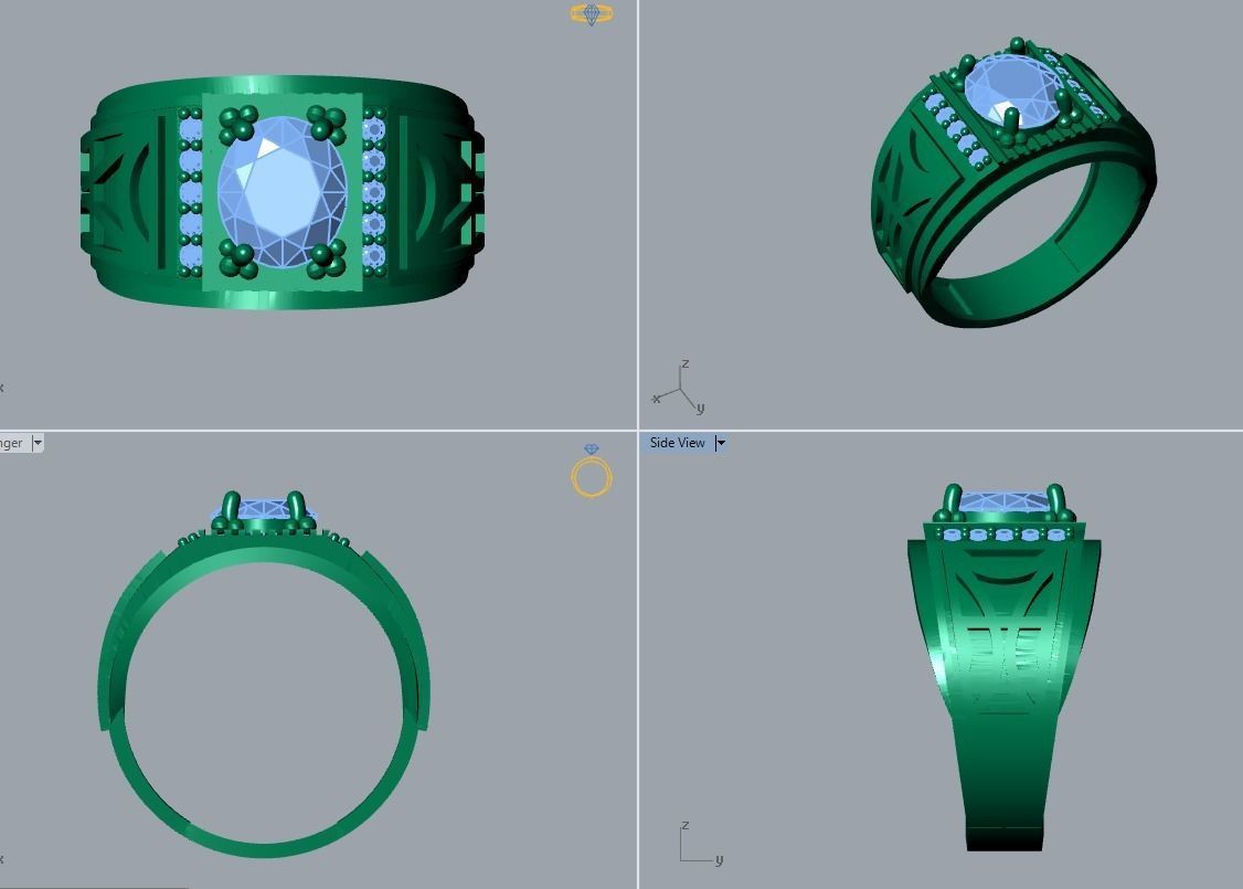 men ring 3D print model_3