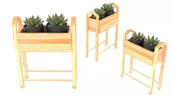 wood plant pot 