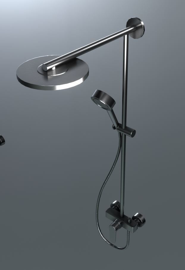 Modern Shower Low-poly 3D model_4