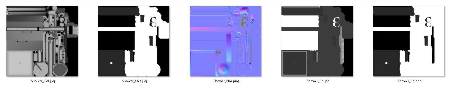 Modern Shower Low-poly 3D model_20