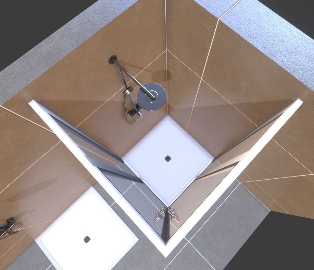 Modern Shower Low-poly 3D model_12