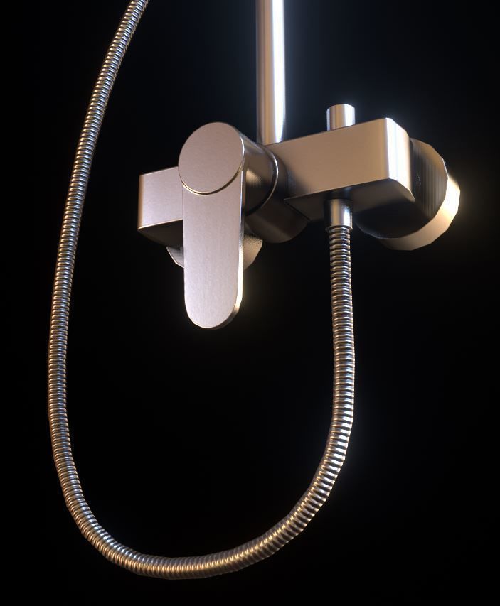 Modern Shower Low-poly 3D model_10