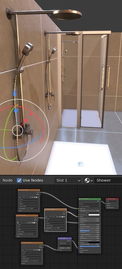 Modern Shower Low-poly 3D model_2