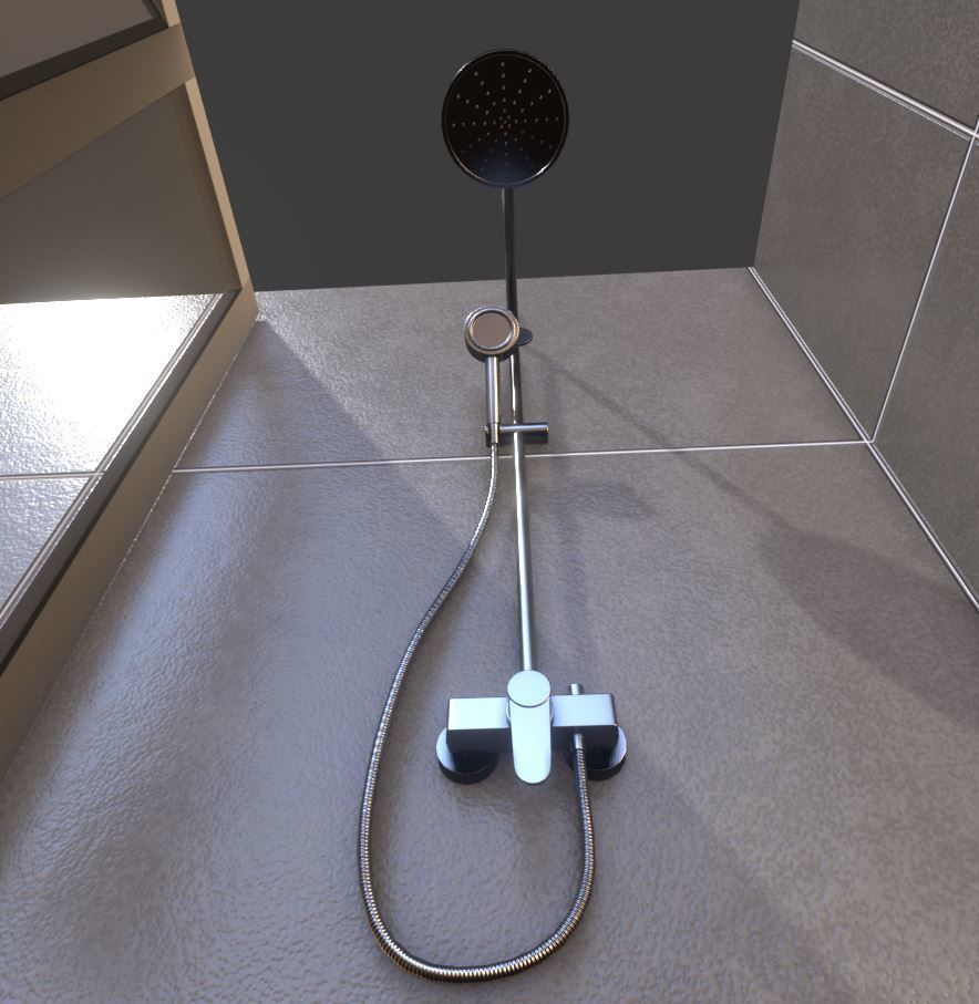 Modern Shower Low-poly 3D model_3