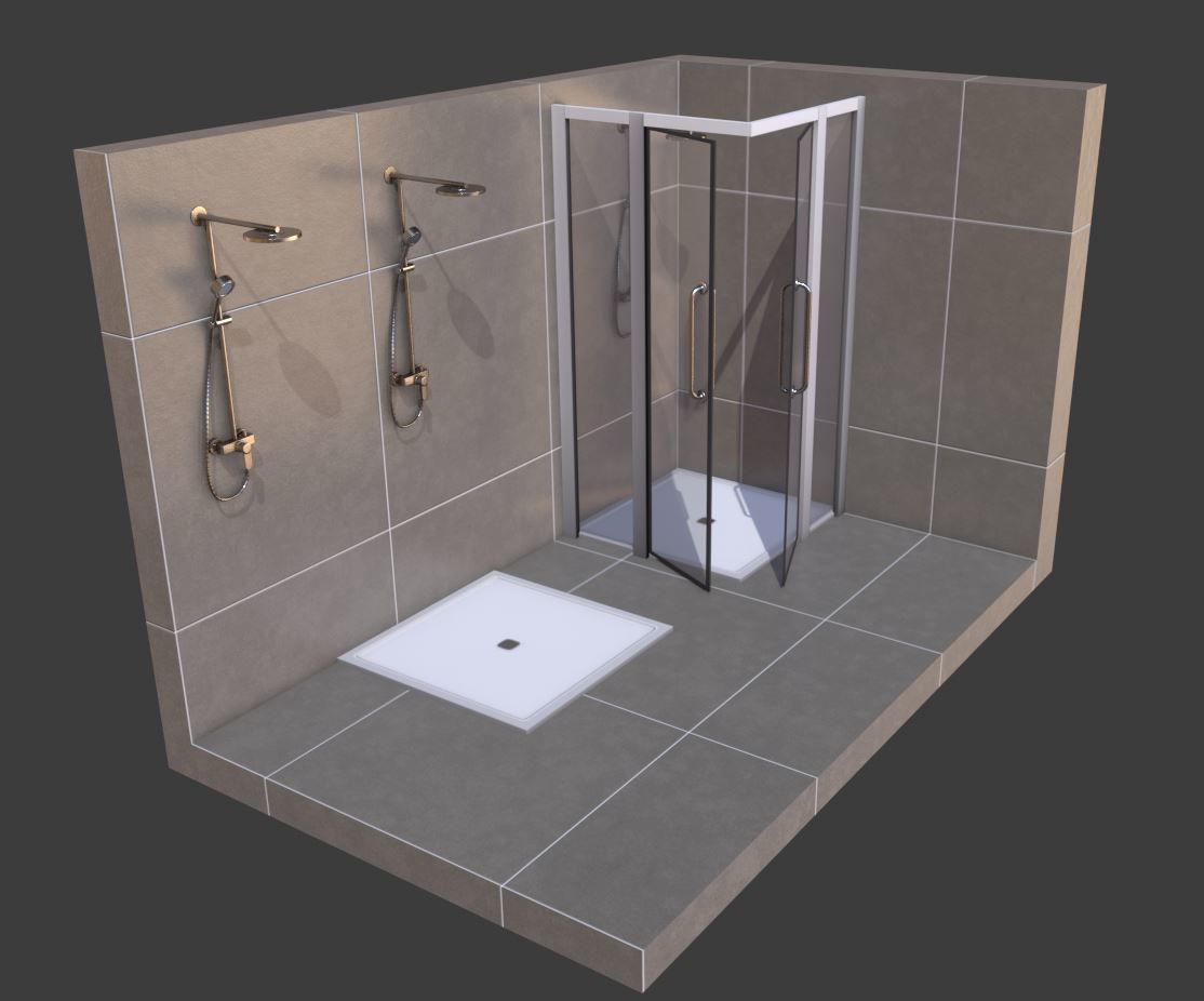 Modern Shower Low-poly 3D model_8