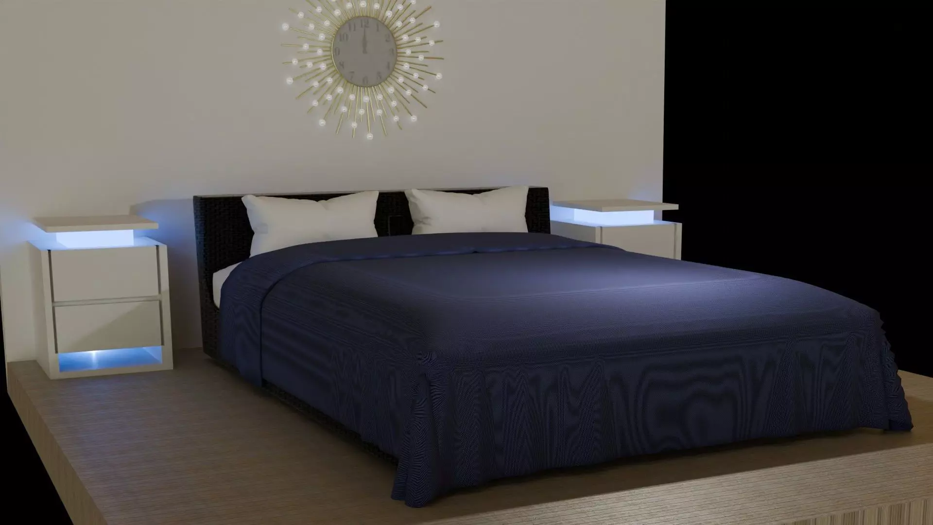 The comfortable furniture in bedroom 3D model 3D model_0