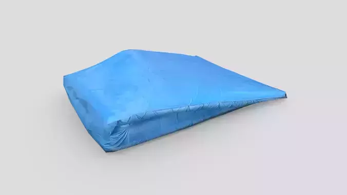 Folded Blue Tarp 2 Low-poly 3D model
