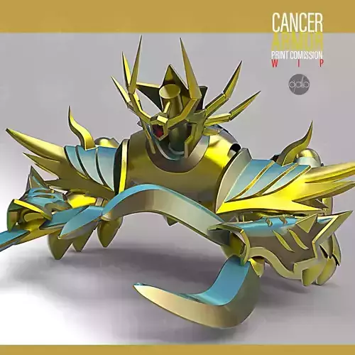ARMOR GOLD CANCER CABALLEROS DEL ZODIACO 3D print model