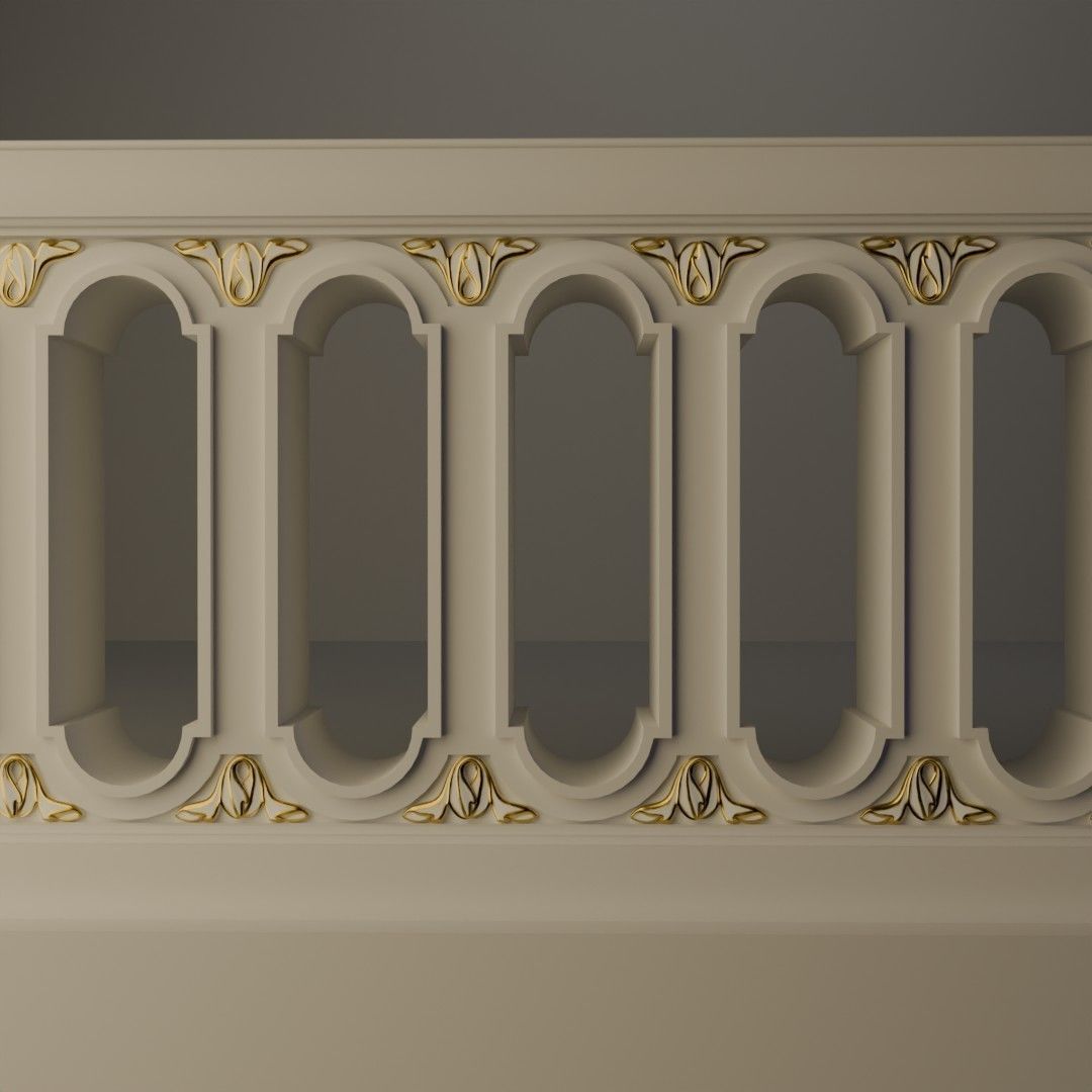Classic Balustrade 3D model_1
