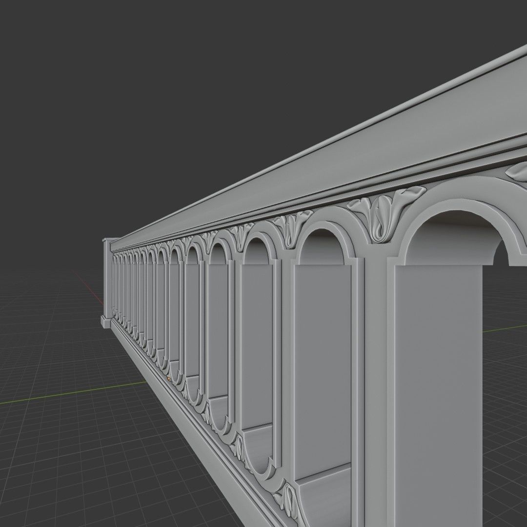 Classic Balustrade 3D model_7