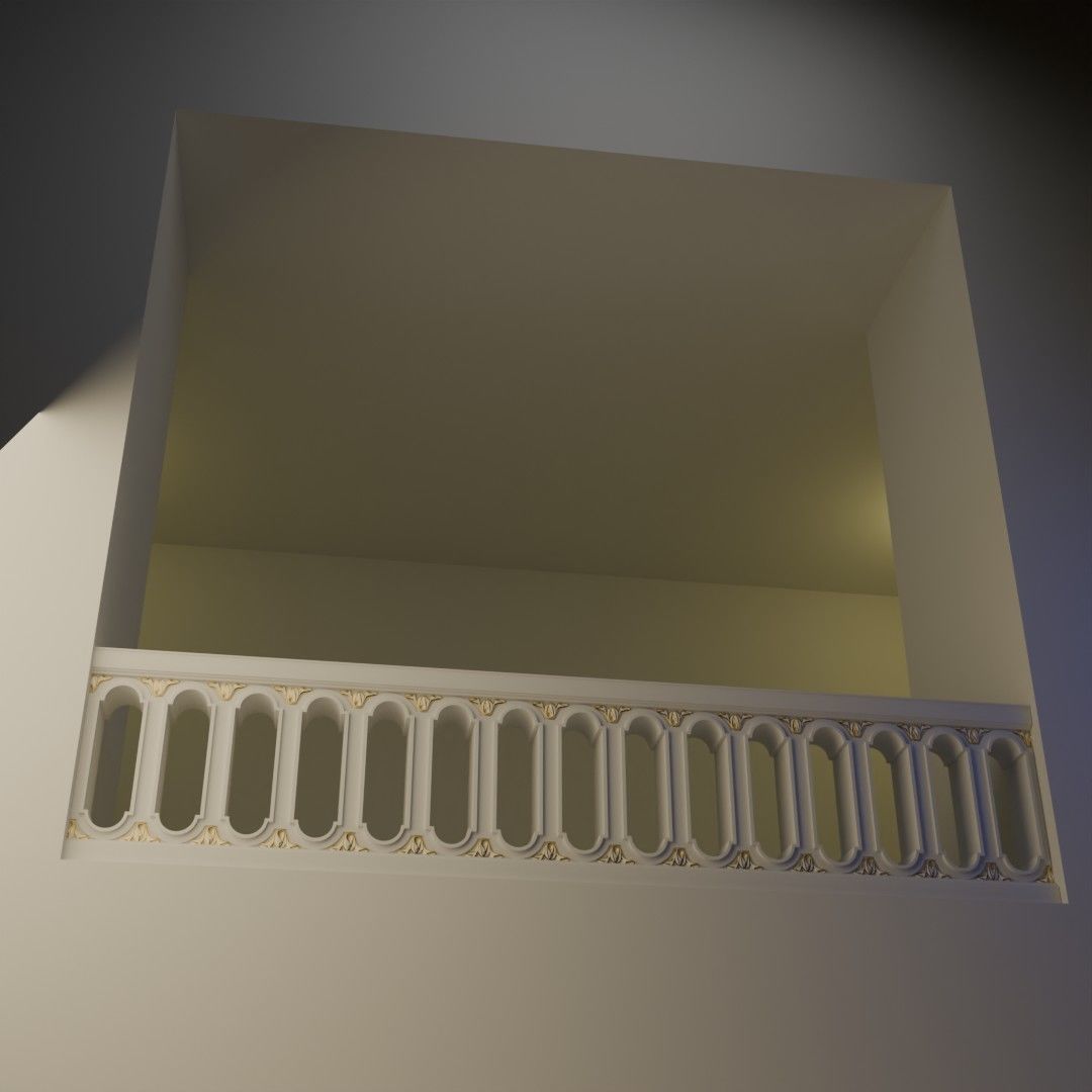 Classic Balustrade 3D model_4