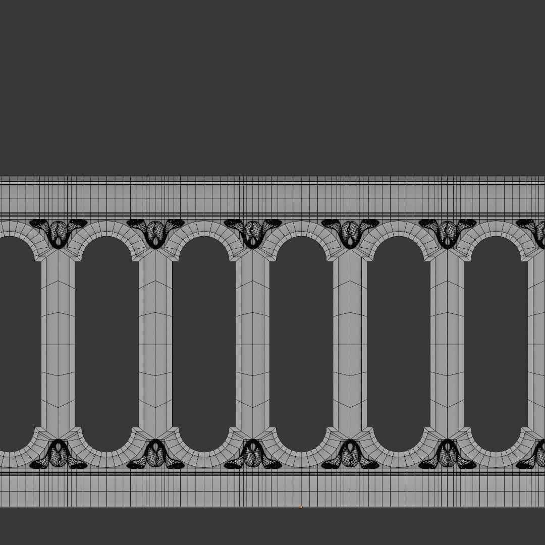 Classic Balustrade 3D model_8