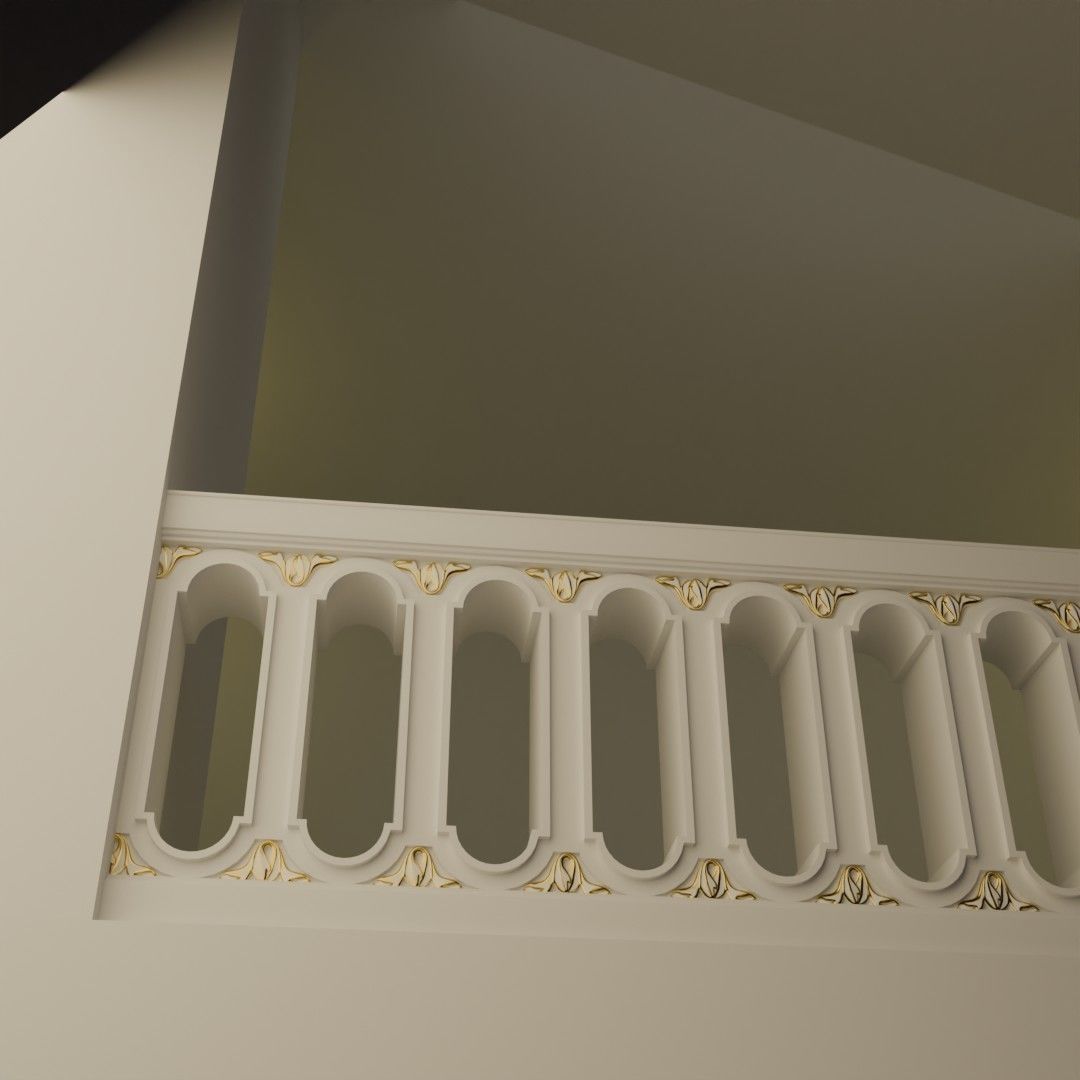 Classic Balustrade 3D model_3