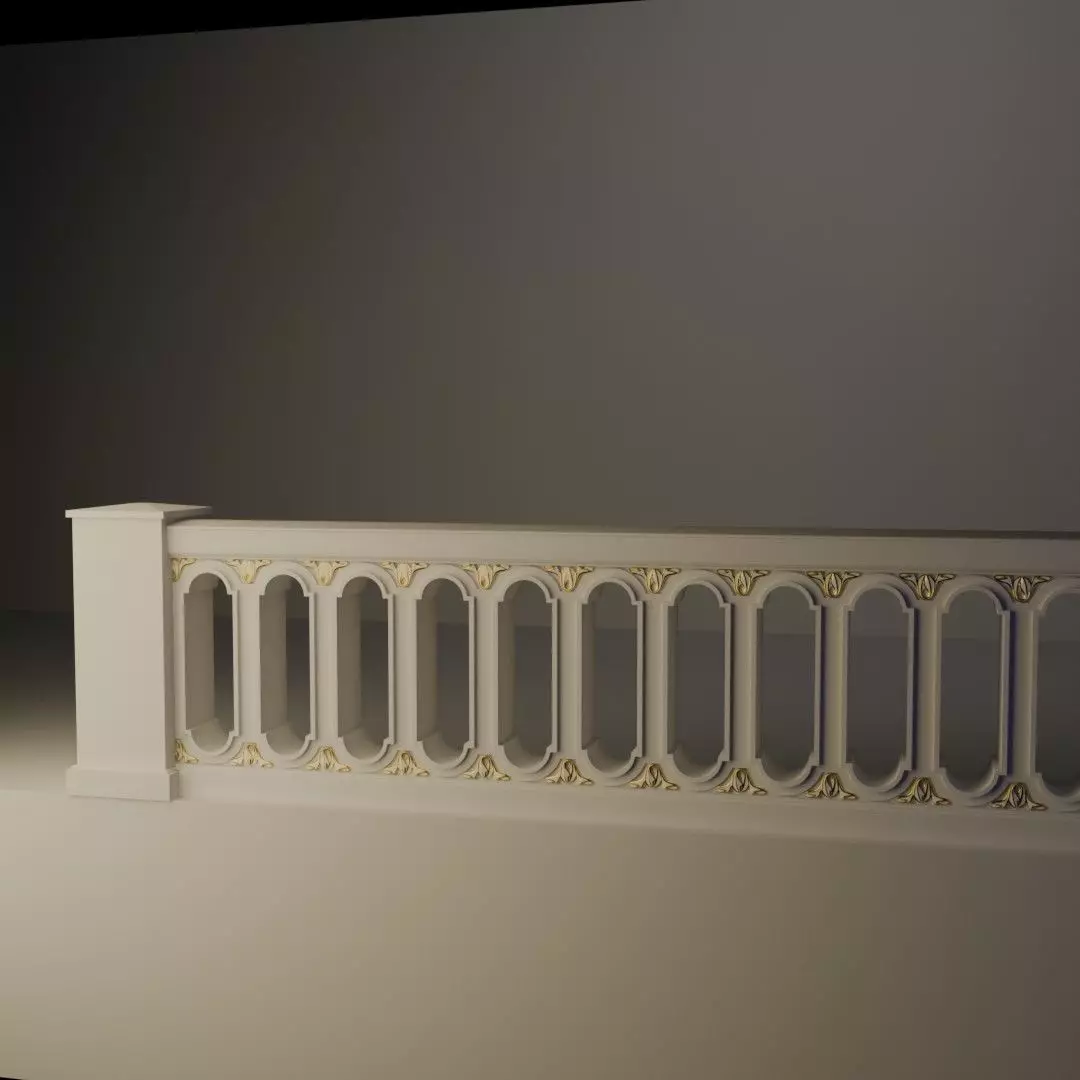 Classic Balustrade 3D model_0