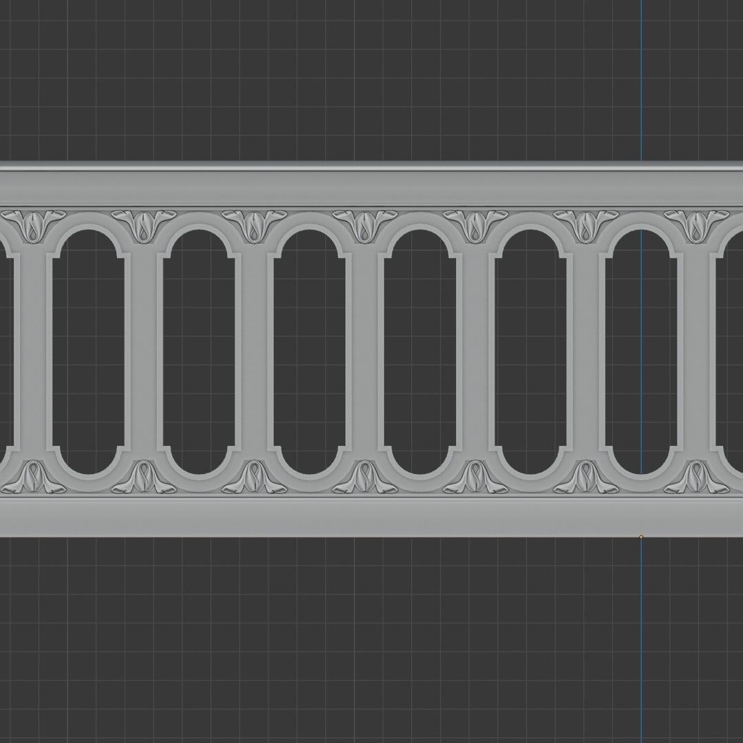 Classic Balustrade 3D model_6