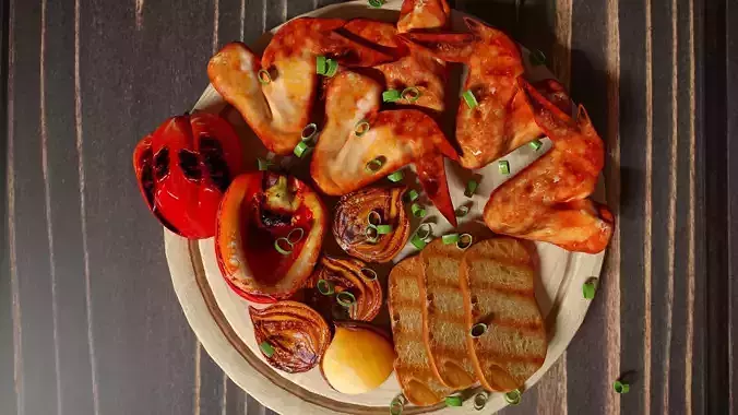 Chicken wings BBQ grilled