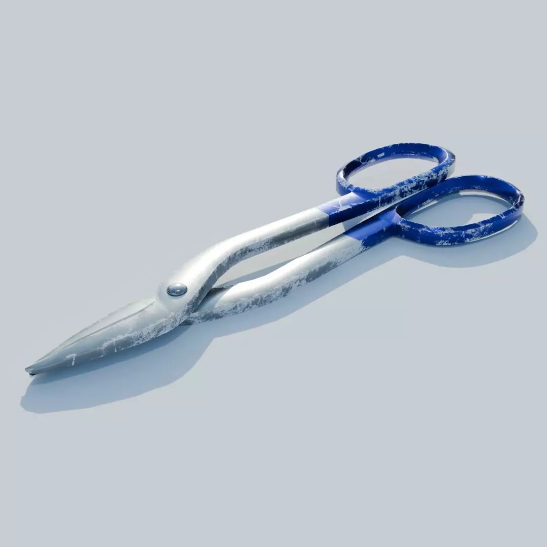 Tin Snips Low-poly 3D model_0
