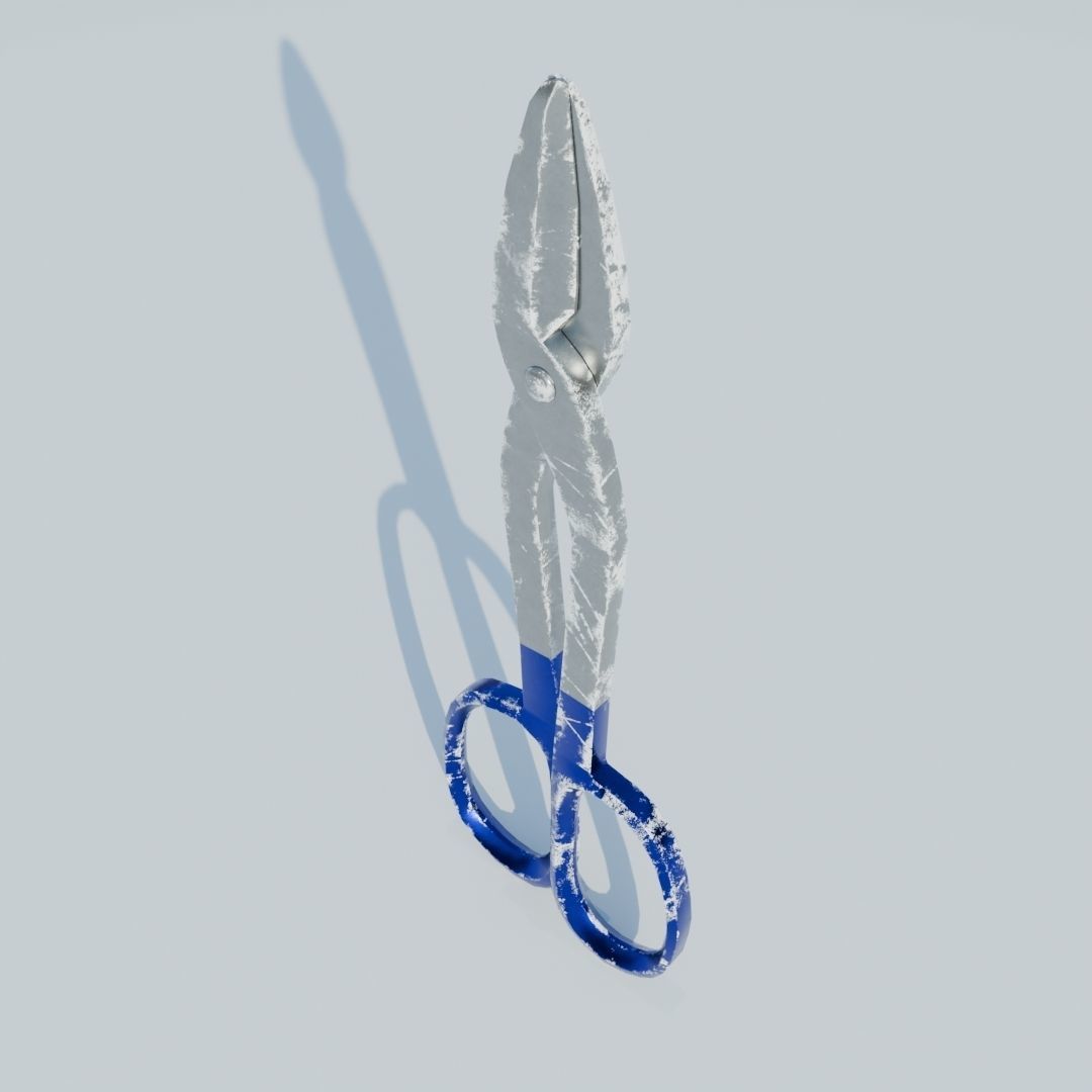 Tin Snips Low-poly 3D model_4