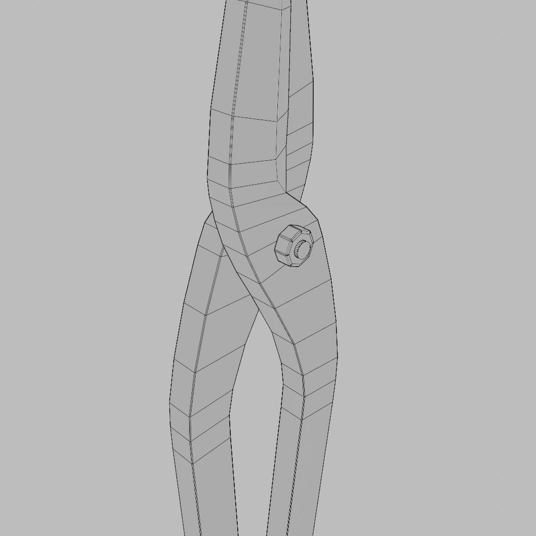 Tin Snips Low-poly 3D model_12
