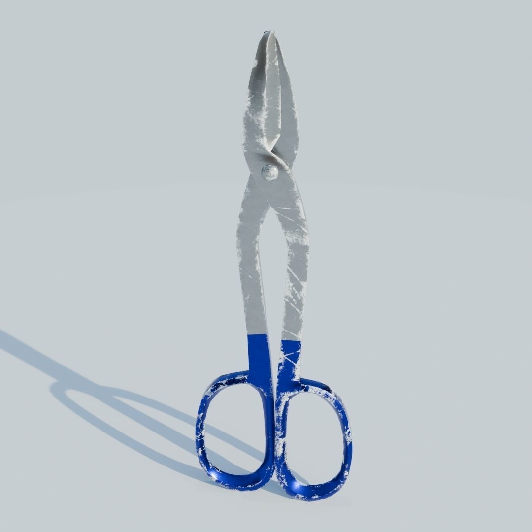 Tin Snips Low-poly 3D model_6