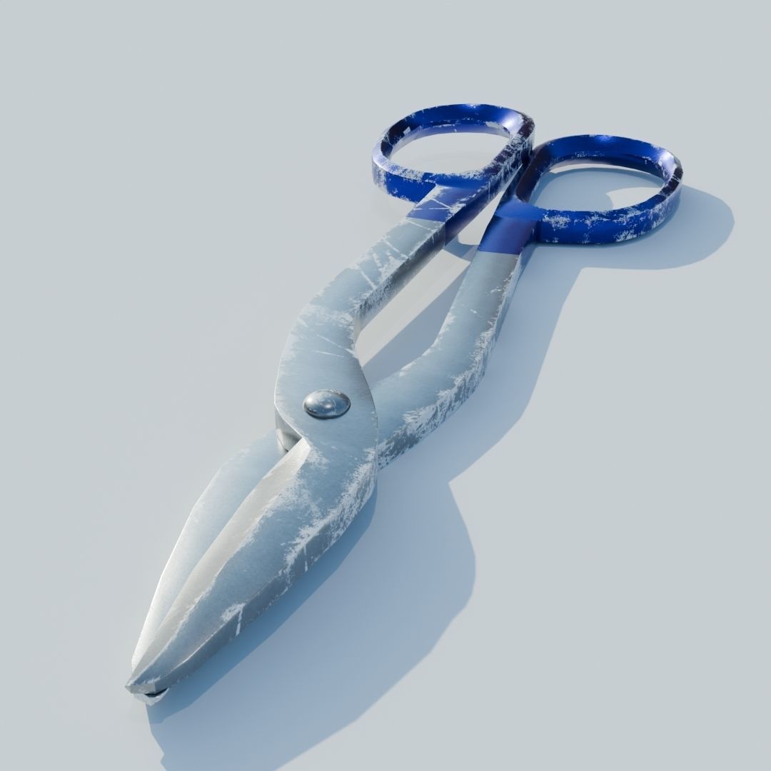 Tin Snips Low-poly 3D model_5