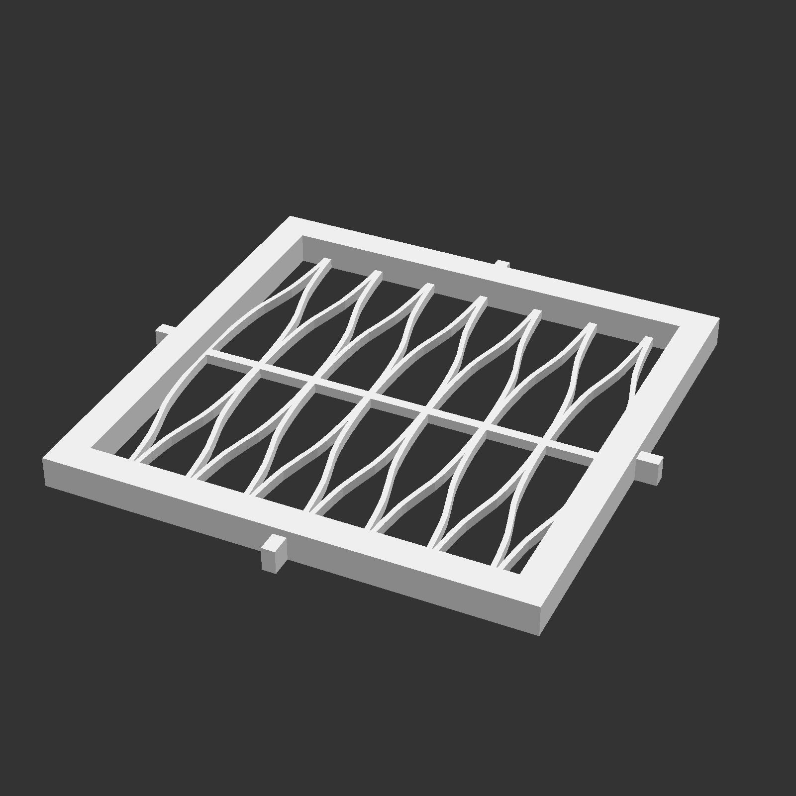 Kumiko Japanese Shoji Lantern - Nawame 3D print model_13