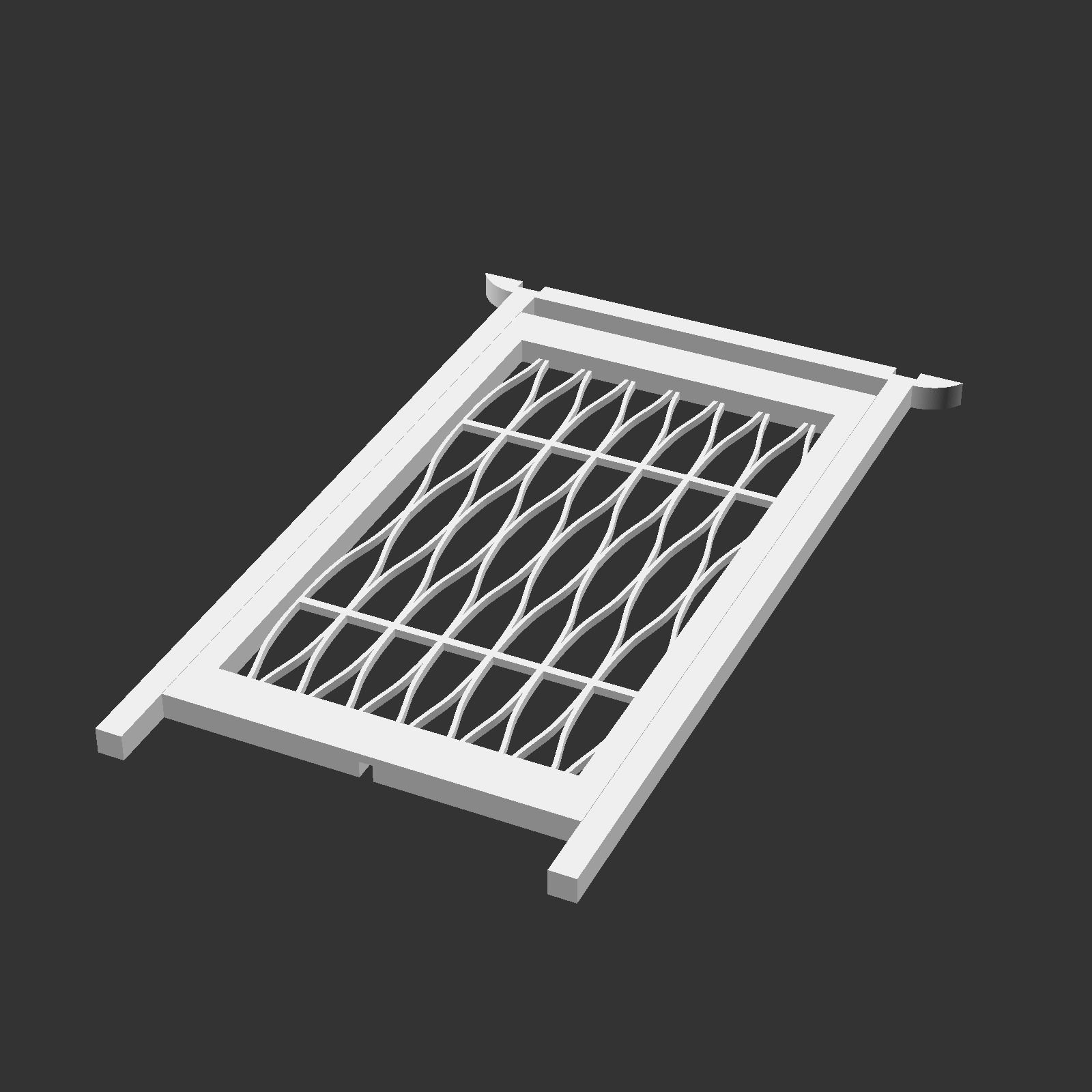 Kumiko Japanese Shoji Lantern - Nawame 3D print model_5