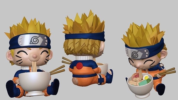NARUTO EATING RAMEN 3D print model