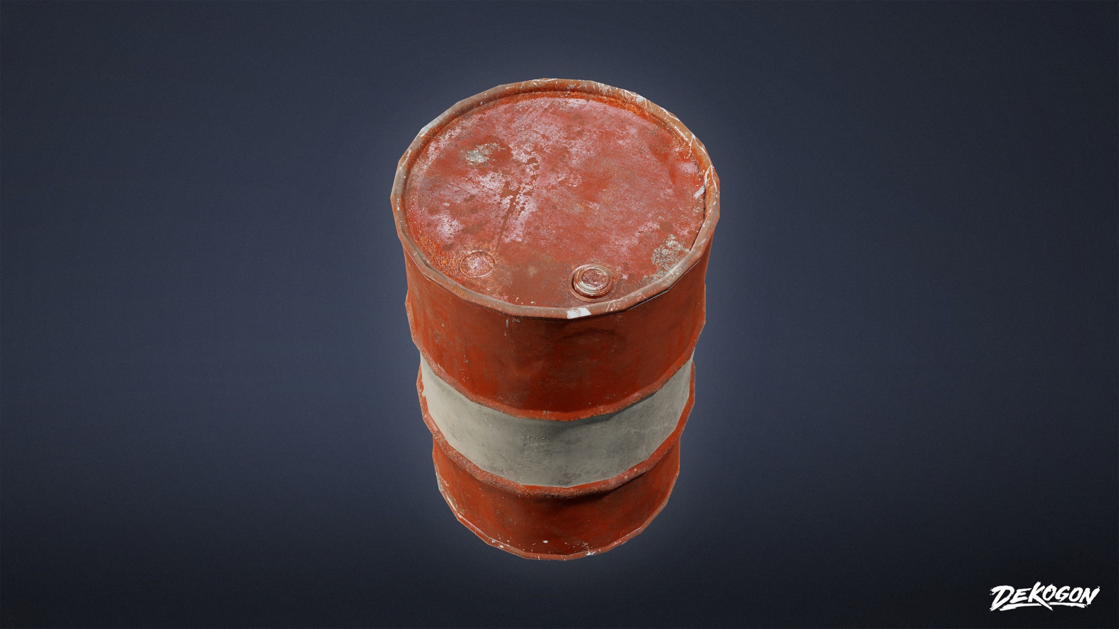 MILITARY - Container Drum 01 - LOW POLY Low-poly 3D model_6