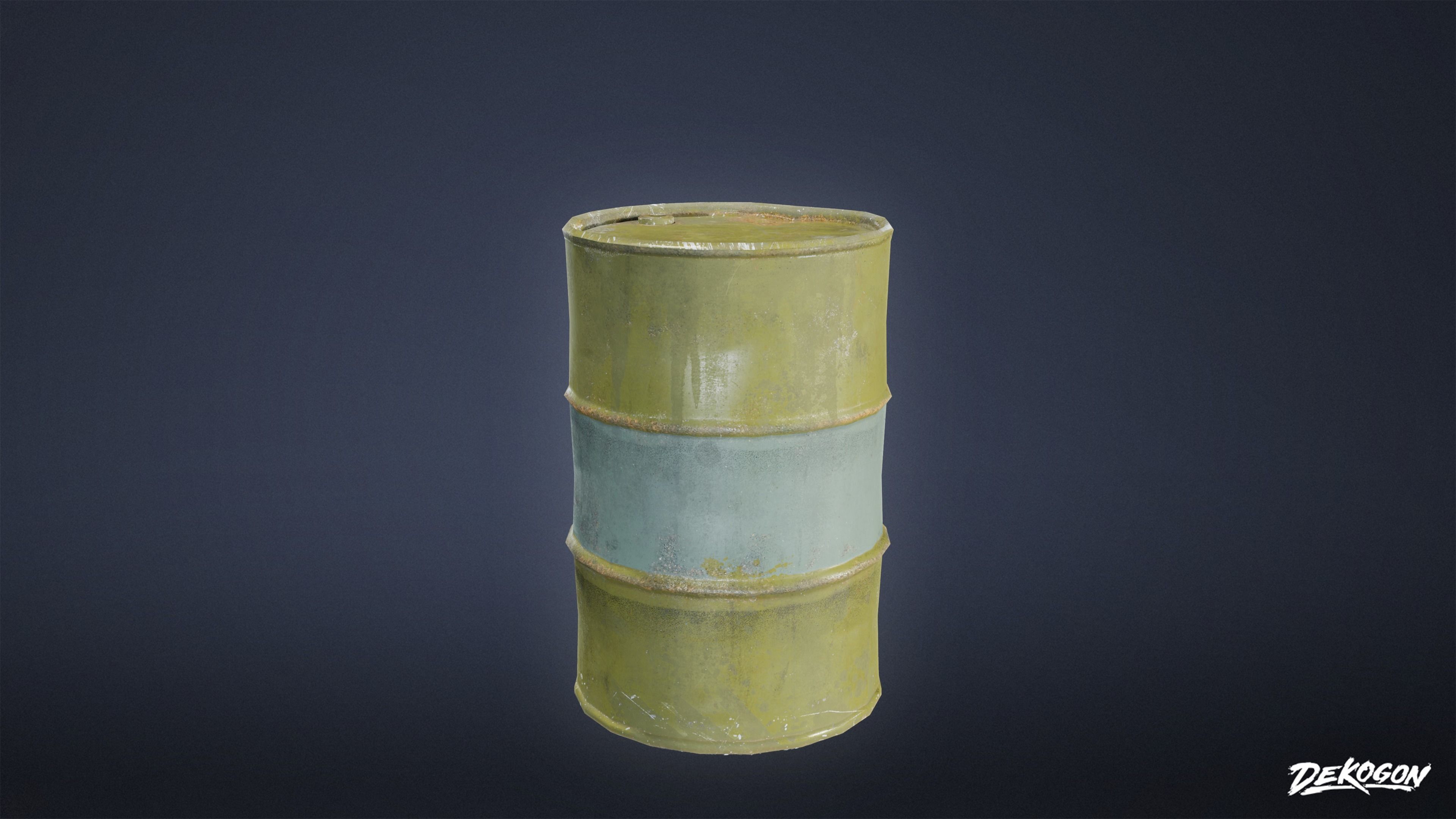 MILITARY - Container Drum 01 - LOW POLY Low-poly 3D model_1