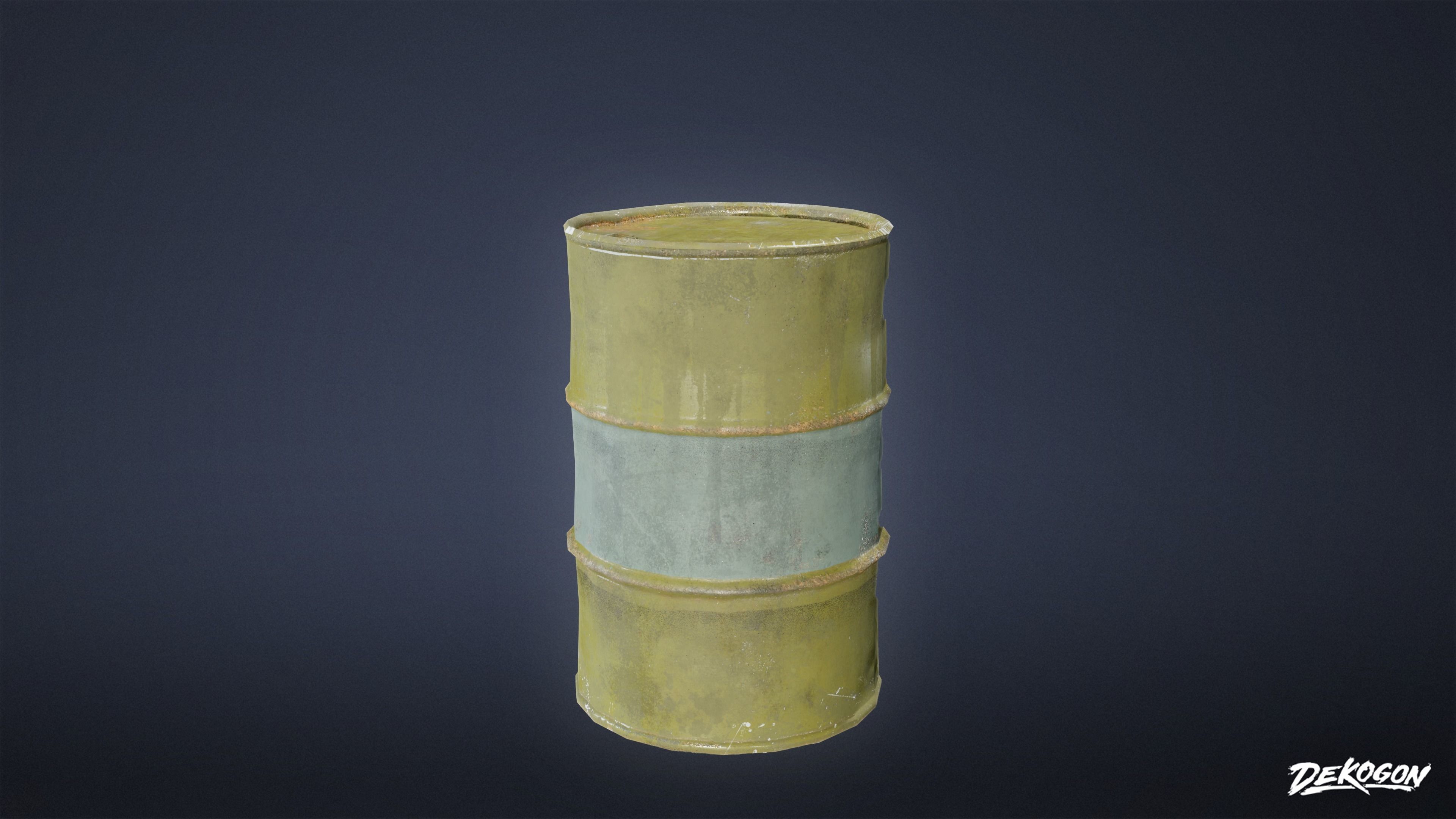 MILITARY - Container Drum 01 - LOW POLY Low-poly 3D model_4