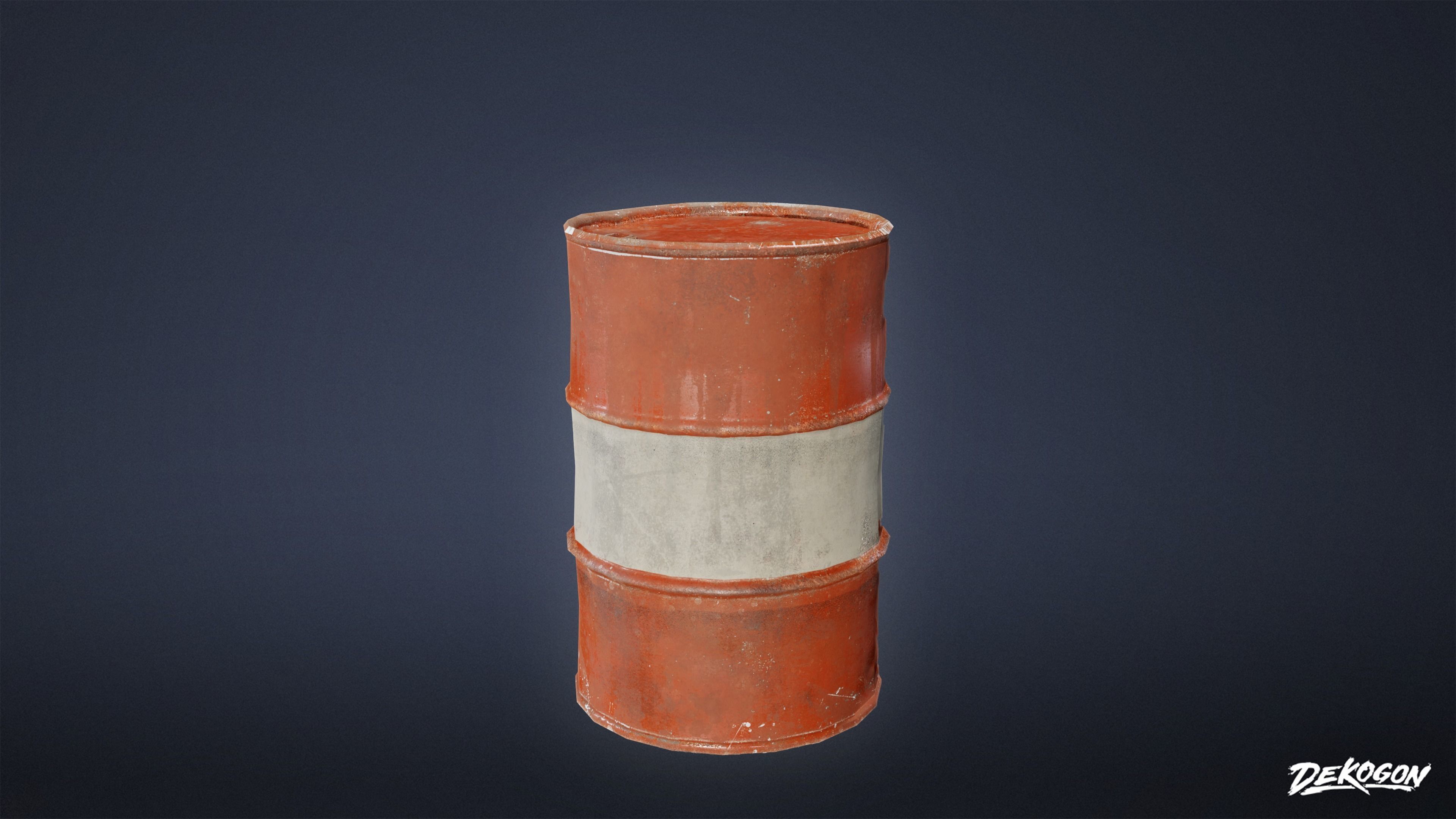 MILITARY - Container Drum 01 - LOW POLY Low-poly 3D model_3