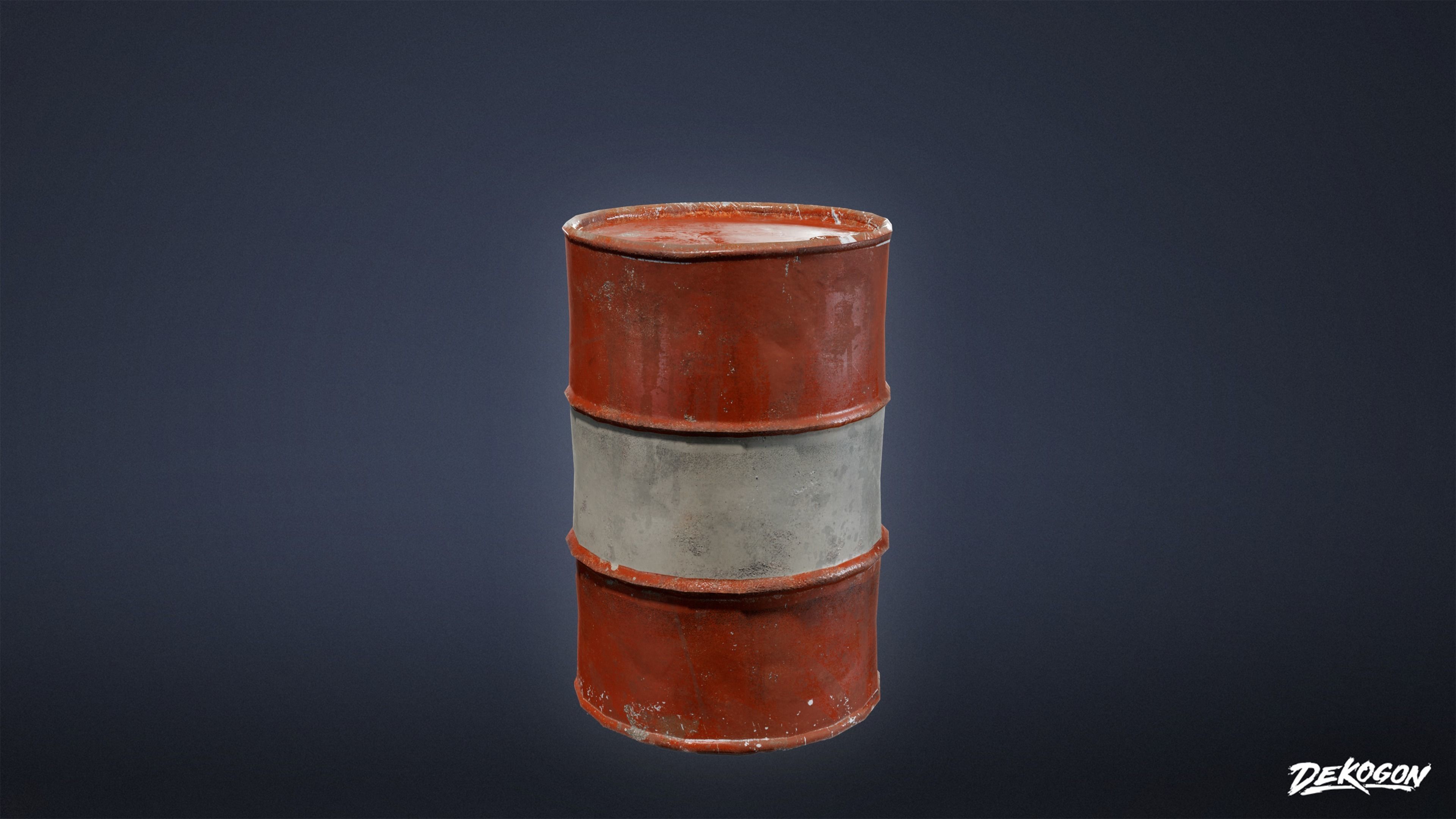 MILITARY - Container Drum 01 - LOW POLY Low-poly 3D model_5