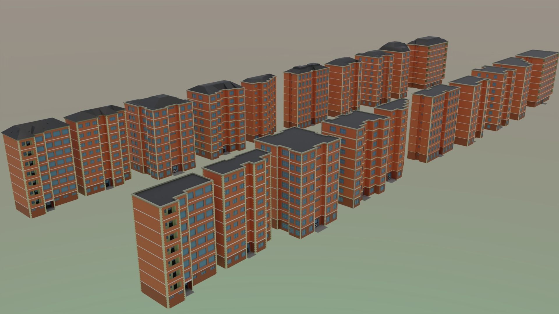 Low Poly City Pack - V1 Low-poly 3D model_1
