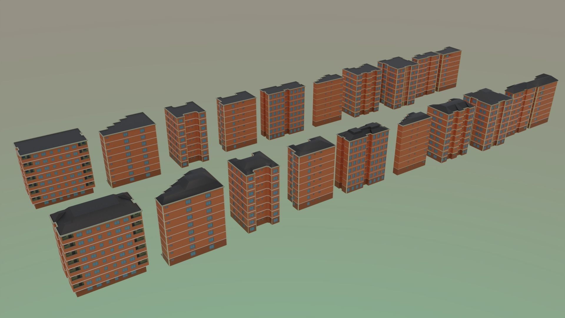 Low Poly City Pack - V1 Low-poly 3D model_3